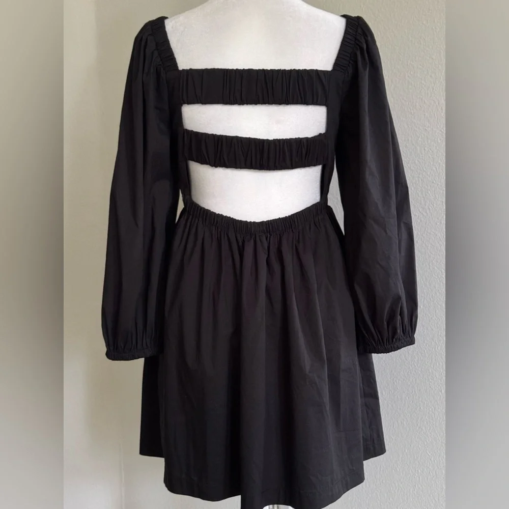 Forever 21 Women’s Backless Long Sleeve Black Mini Dress - Picture 4 of 6